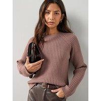 The Very Collection Classic Comfort Crew Neck Rib Jumper - Mauve - Purple