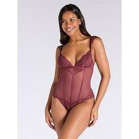Boux Avenue Frida Lace & Mesh Body - Oxblood