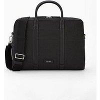 Calvin Klein Embossed Woven Laptop Bag - Black