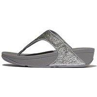 Fitflop Lulu Crinkled Shimmer Toe Post Sandal - Silvereen