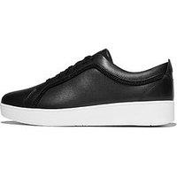 Fitflop Rally Crystal Trim Leather Trainer - Black