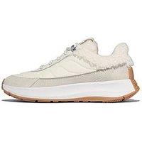 Fitflop F-Mode Flow Shearling Flatform Trainer - Cream Mix