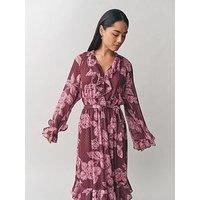 Laura Ashley Pollington Rose Tier Midi Dress - Pink