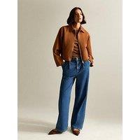 New Look Wide Pleated Wide Leg Jeans - Blue