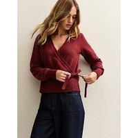 New Look Red Puff Sleeve Wrap Jumper