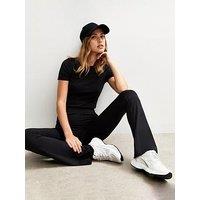 New Look Black High Waist Jersey Kick Flare Leggings