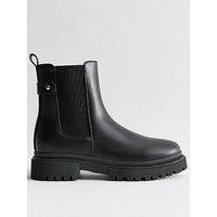 New Look Black Faux Leather Chelsea Boots