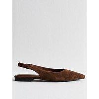 New Look Brown Suede Slingback Ballerina Flats