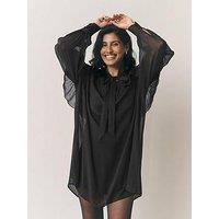 Laura Ashley Ruffle Dress - Black