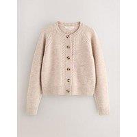 Laura Ashley Cable Button Cardigan - Brown