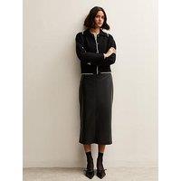 New Look Black Faux Leather Pencil Skirt