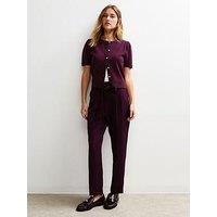 New Look Burgundy Paperbag Trousers