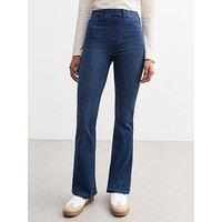 New Look Dark Blue Pull On Bootcut Jeans
