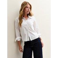 New Look White Boxy Fit Long Sleeve Shirt