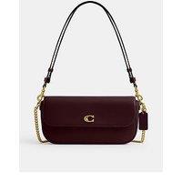 Coach Refined Calf Leather Brook Flap Chain Bag - Merlot