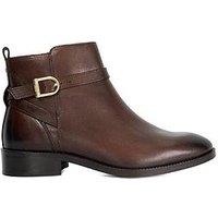 Dune London Pemma Brogue Leather Ankle Boot - Brown