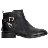 Dune London Pemma Brogue Leather Ankle Boot - Black