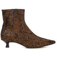 Dune London Odore Leather Kitten Heel Ankle Boot - Tan