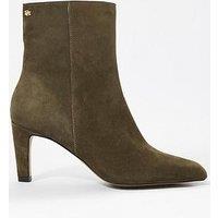 Dune London Ovation Heeled Suede Ankle Boot - Khaki