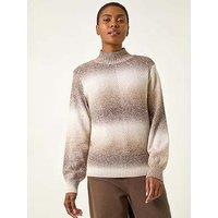 Roman Ombre Stripe Knit Jumper - Beige