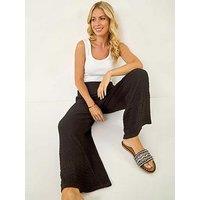 Roman Petite Textured Stretch Trouser - Black