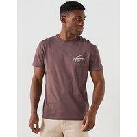 Tommy Jeans Regular Fit Sign Spray Backprint T-Shirt - Brown