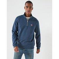Tommy Jeans Regular Fit Badge 1/4 Zip Sweatshirt - Navy