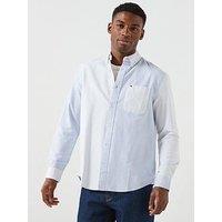 Tommy Jeans Relaxed Fit Oxford Fun Stripes Shirt - Light Blue