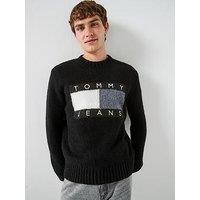 Tommy Jeans Flag Bearer Knitted Jumper - Black