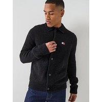 Tommy Jeans Knitted Cardigan With Badge - Black