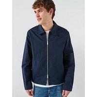 Calvin Klein Cotton Dobby Blouson Harrington Jacket - Navy