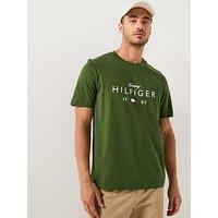 Tommy Hilfiger Big Logo Print Flag T-Shirt - Green