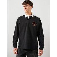 Calvin Klein Jeans Long Sleeve Rugby Polo Shirt - Black