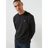 Calvin Klein Jeans Long Sleeve Easy Monogram T-Shirt - Black