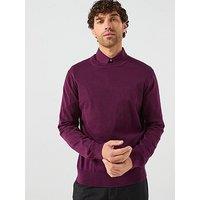 Calvin Klein Supima Cotton Crew Neck Knitted Jumper - Purple