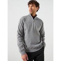 Calvin Klein Supima 1/4 Zip Knitted Jumper - Grey