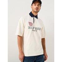 Tommy Hilfiger Racing Rugby Short Sleeve Polo Shirt - White