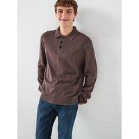 Tommy Jeans Slim Essential Polo Knitted Jumper - Brown