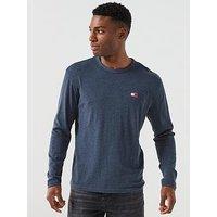 Tommy Jeans Regular Fit Badge Long Sleeve T-Shirt - Navy