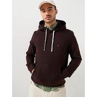 Tommy Hilfiger Regular Fit Essential Fleece Overhead Hoodie - Dark Brown
