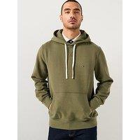 Tommy Hilfiger Regular Fit Essential Fleece Overhead Hoodie - Khaki