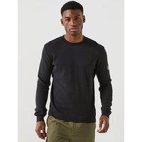 Calvin Klein Jeans Waffle Long Sleeve T-Shirt - Black