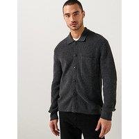 Tommy Hilfiger Fisherman Rib Knitted Cardigan - Dark Grey