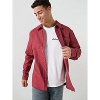 Calvin Klein Jeans Long Sleeve Melange Flannel Easy Shirt - Red