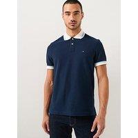 Tommy Hilfiger Contrast Collar Regular Fit Polo Shirt - Navy