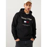 Tommy Hilfiger Embroidered Large Flag Overhead Hoodie - Black