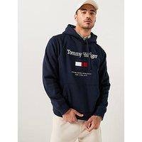 Tommy Hilfiger Embroidered Large Flag Overhead Hoodie - Navy
