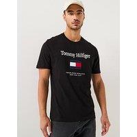 Tommy Hilfiger Embroidered Large Flag T-Shirt - Black