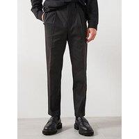Calvin Klein Classic Tapered Pleated Sateen Chinos - Black