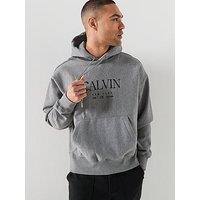 Calvin Klein Terry Graphic Overhead Hoodie - Grey